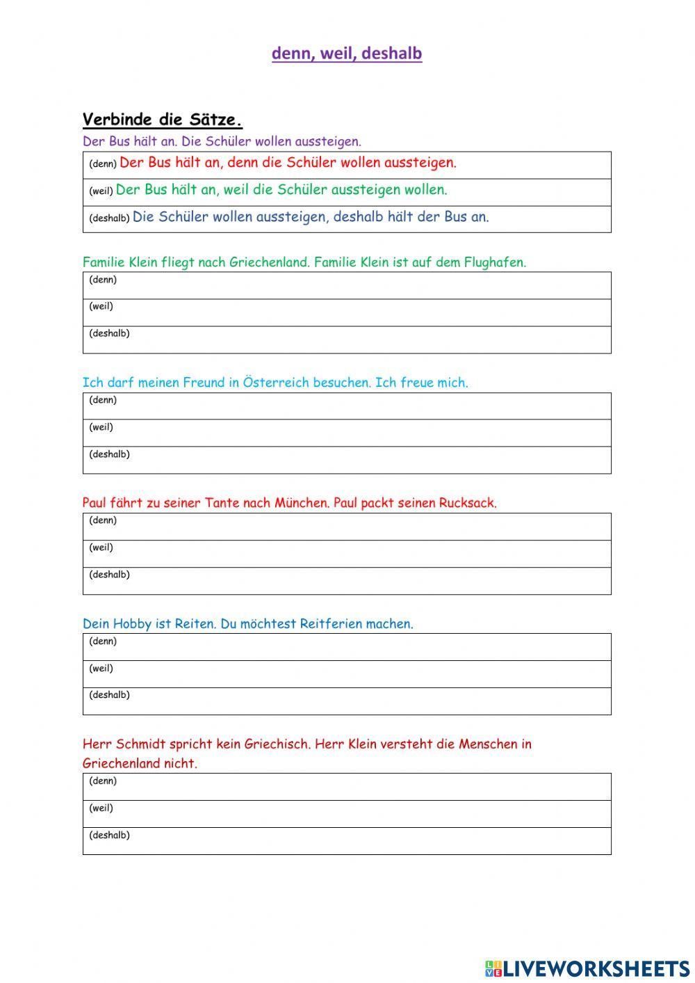 Denn,weil,deshalb