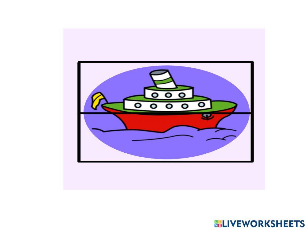 Material Teacch puzzle (2 piezas) los medios de transporte (barco)