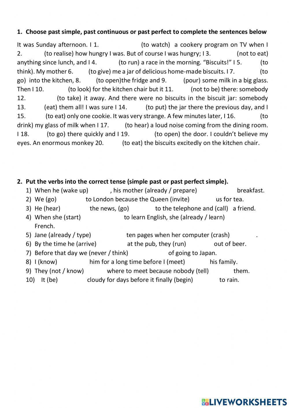 Past Simple-Continuous-Perfect