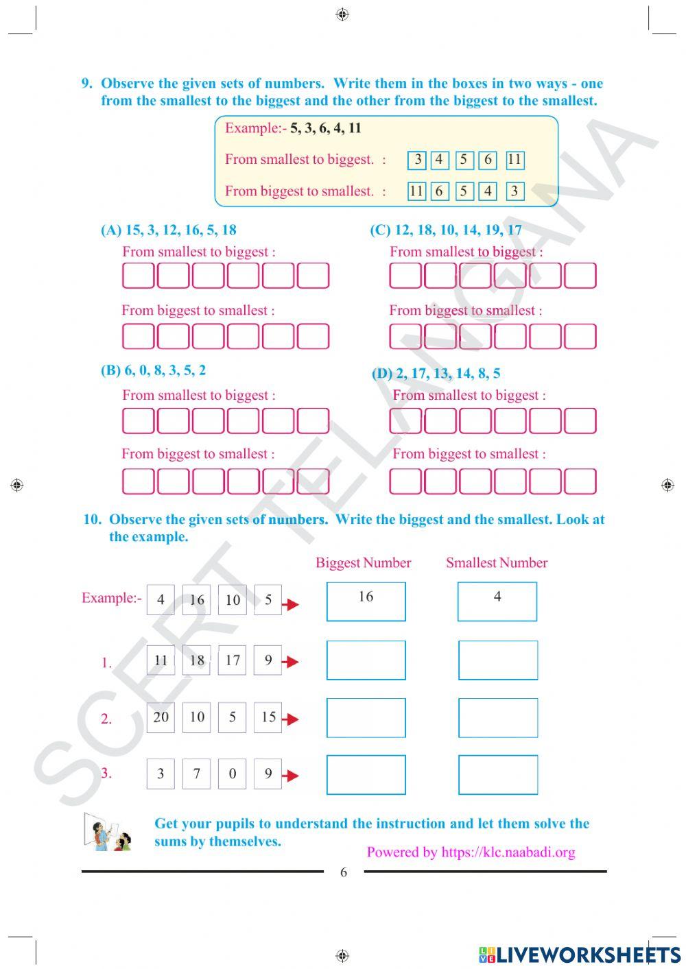 2nd-class-maths-Page-6-ascending-descending-smallest-biggest-number