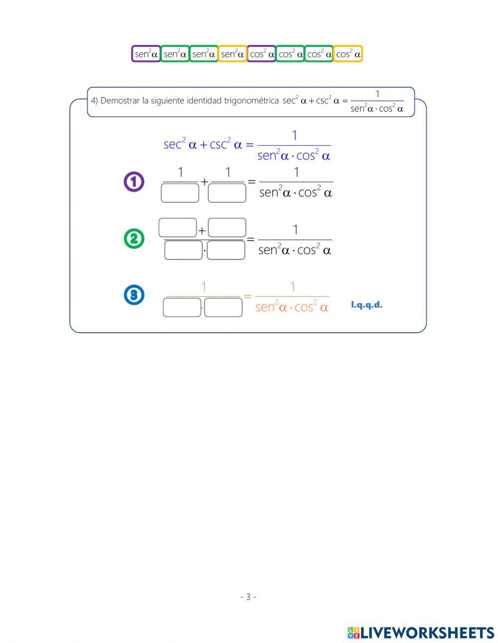 Demostración de identidades trigonometricas