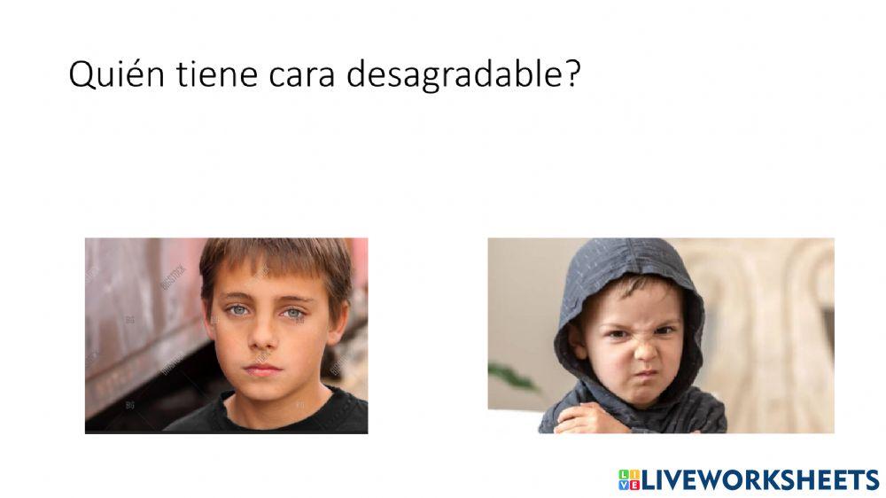 Caras agradables y desagradables