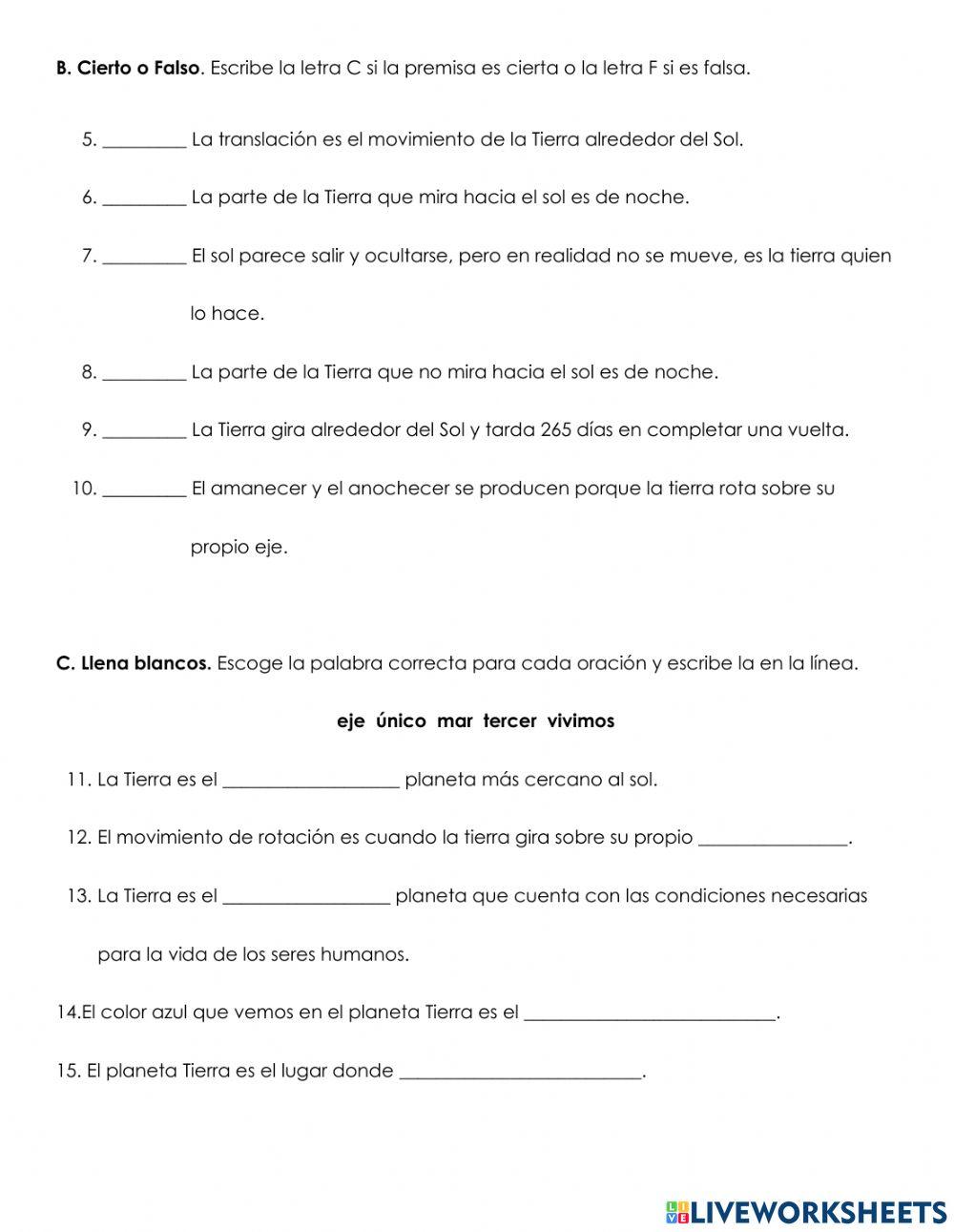 Prueba Corta- La Tierra se mueve