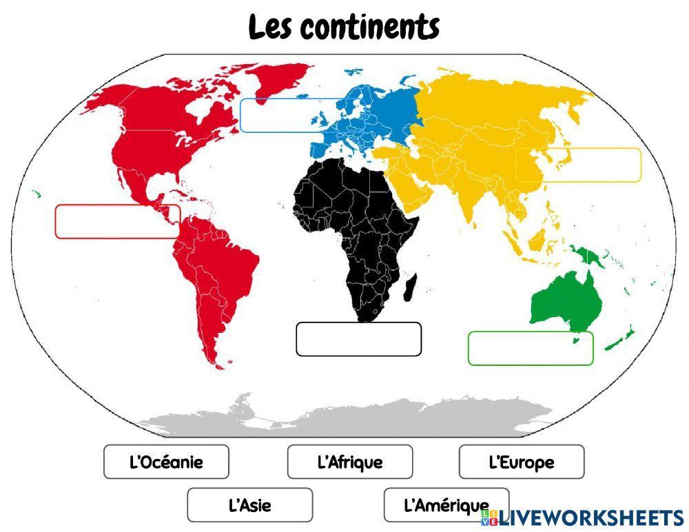Les continents et les pays