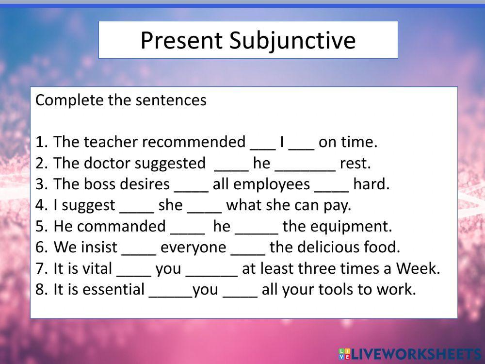 Subjuntive