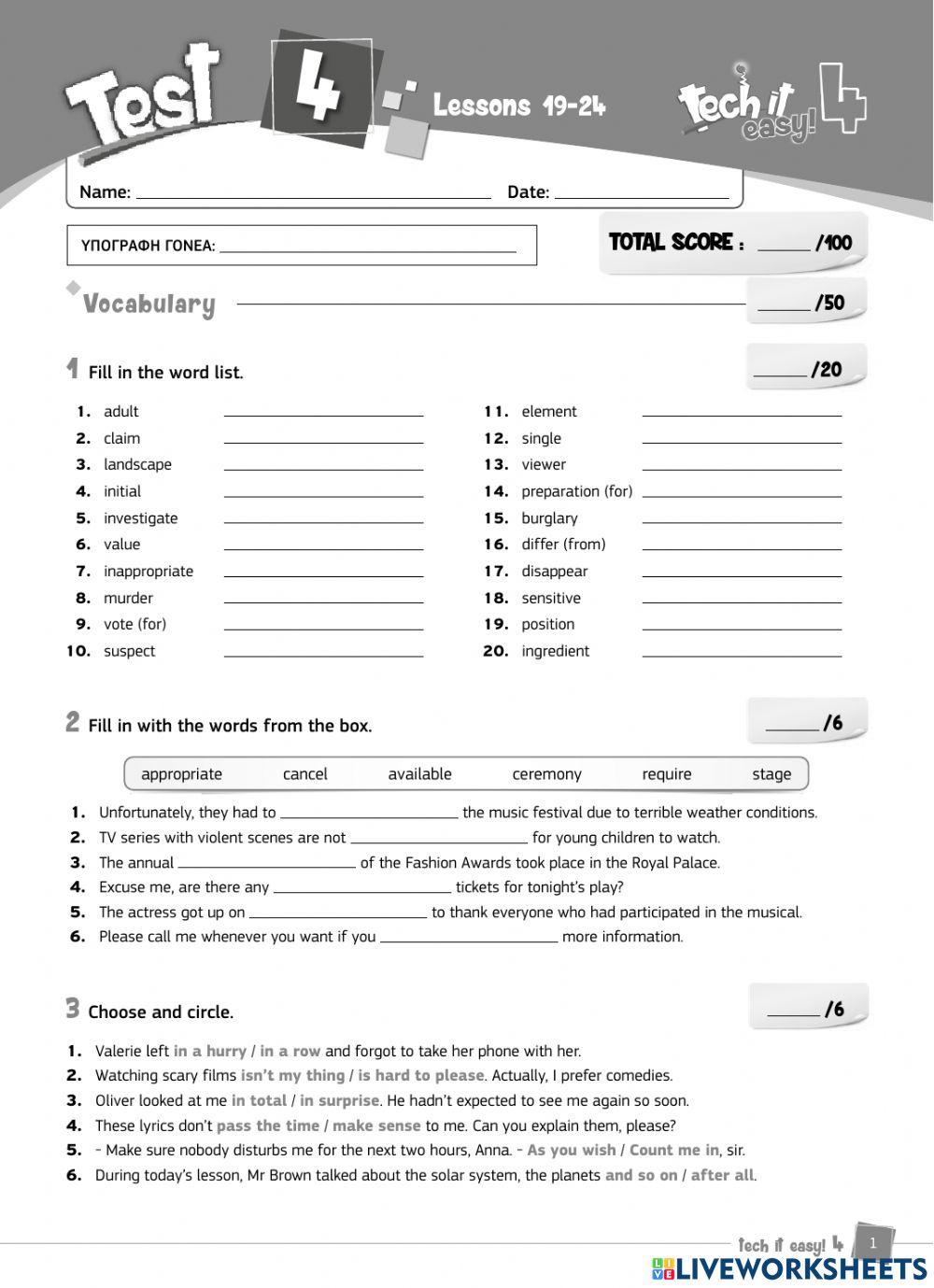 Tech it Easy 4- Units 19-24