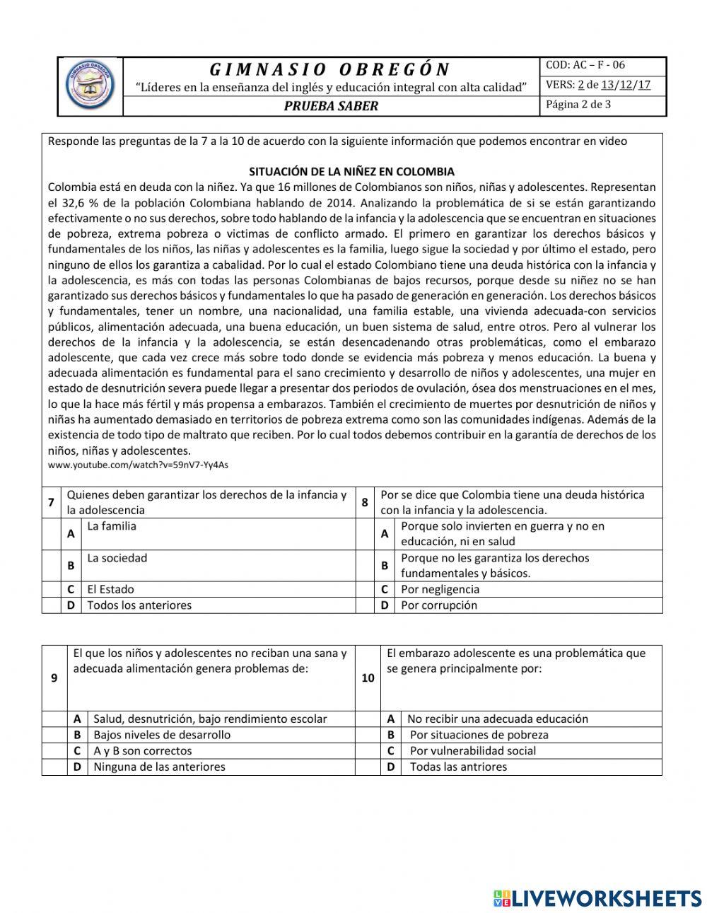 Prueba saber 8