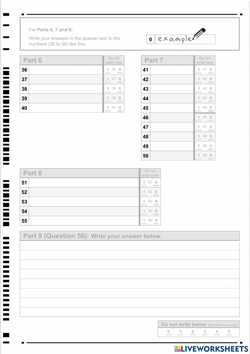 Rd wr ket answersheet