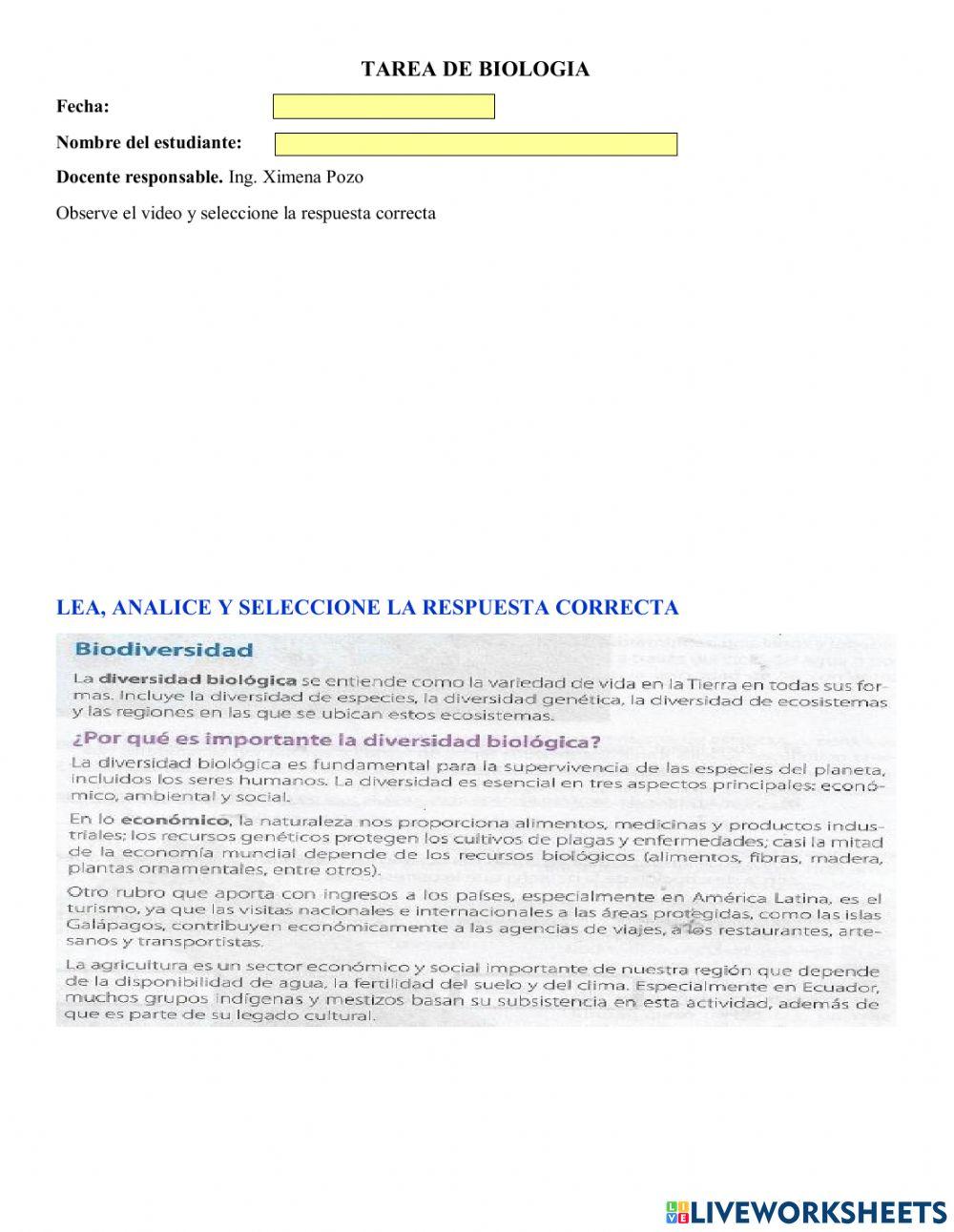 Importancia de la Biodiversidad