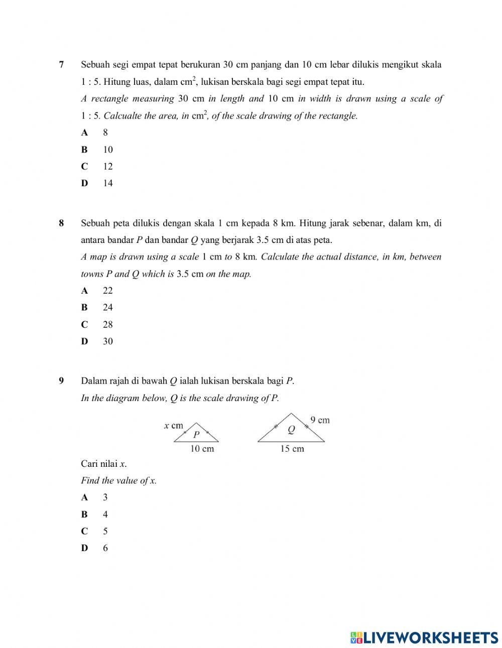 Ujian Topikal Matematik Tingkatan 3
