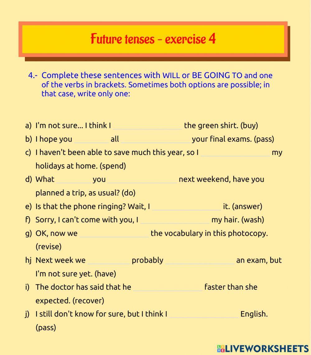 Future tenses - exercise 4
