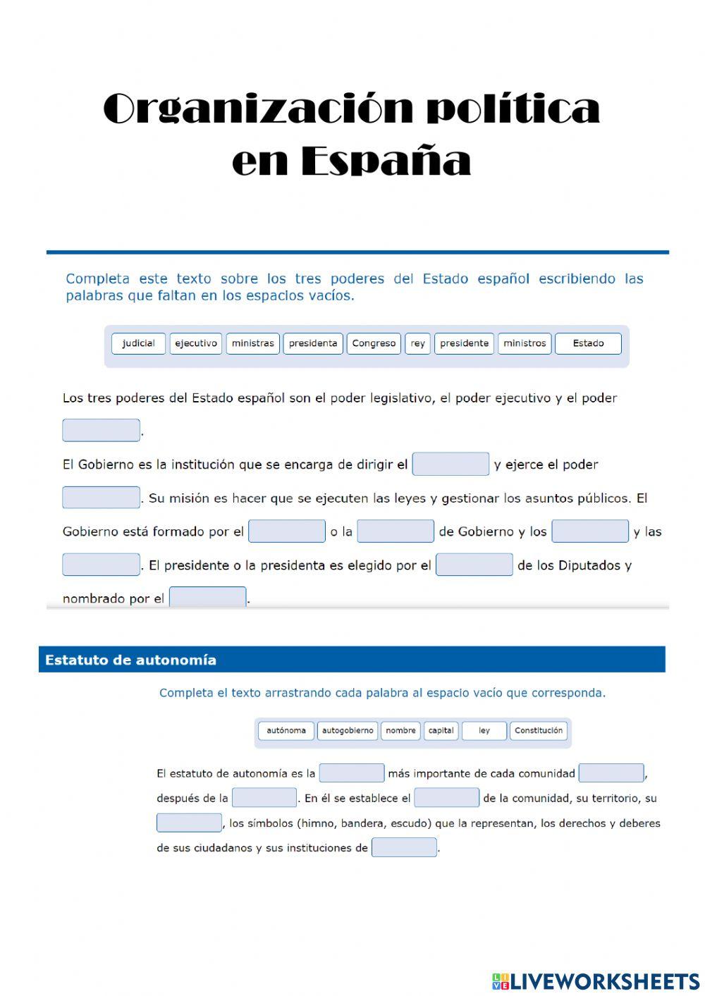 La organización política de España