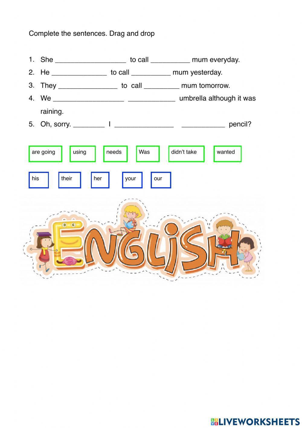 Posesivos y repaso de tiempos verbales