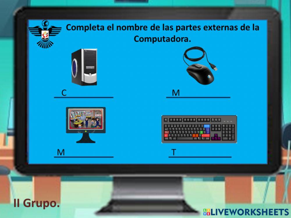Completa las partes del teclado II Grupo.