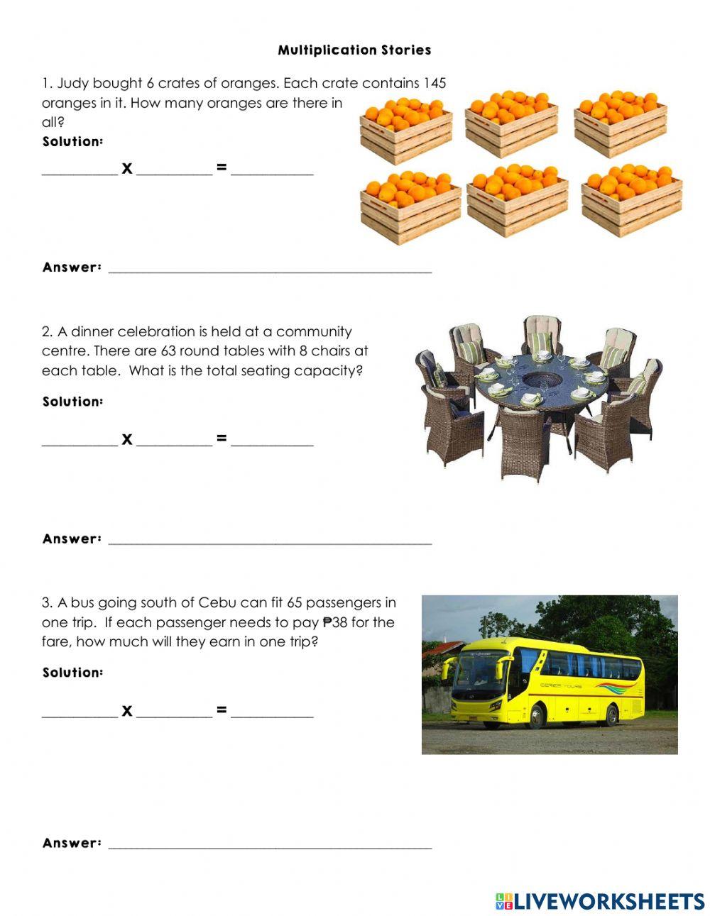 Multiplication Stories
