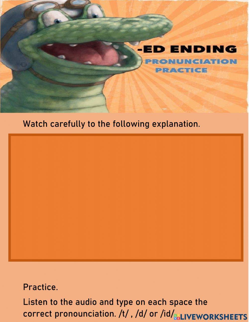 Ed endings of regular verbs.
