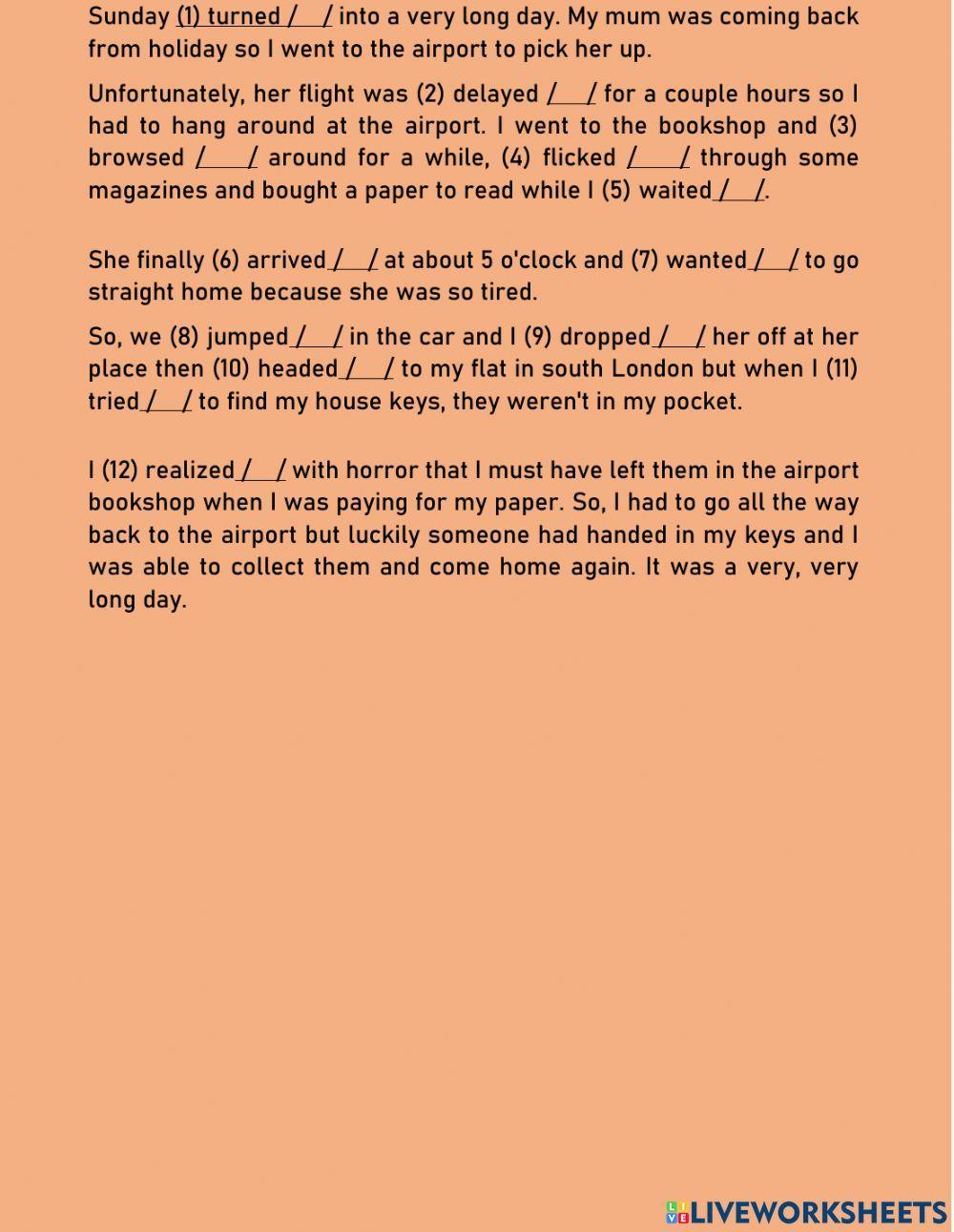 Ed endings of regular verbs.