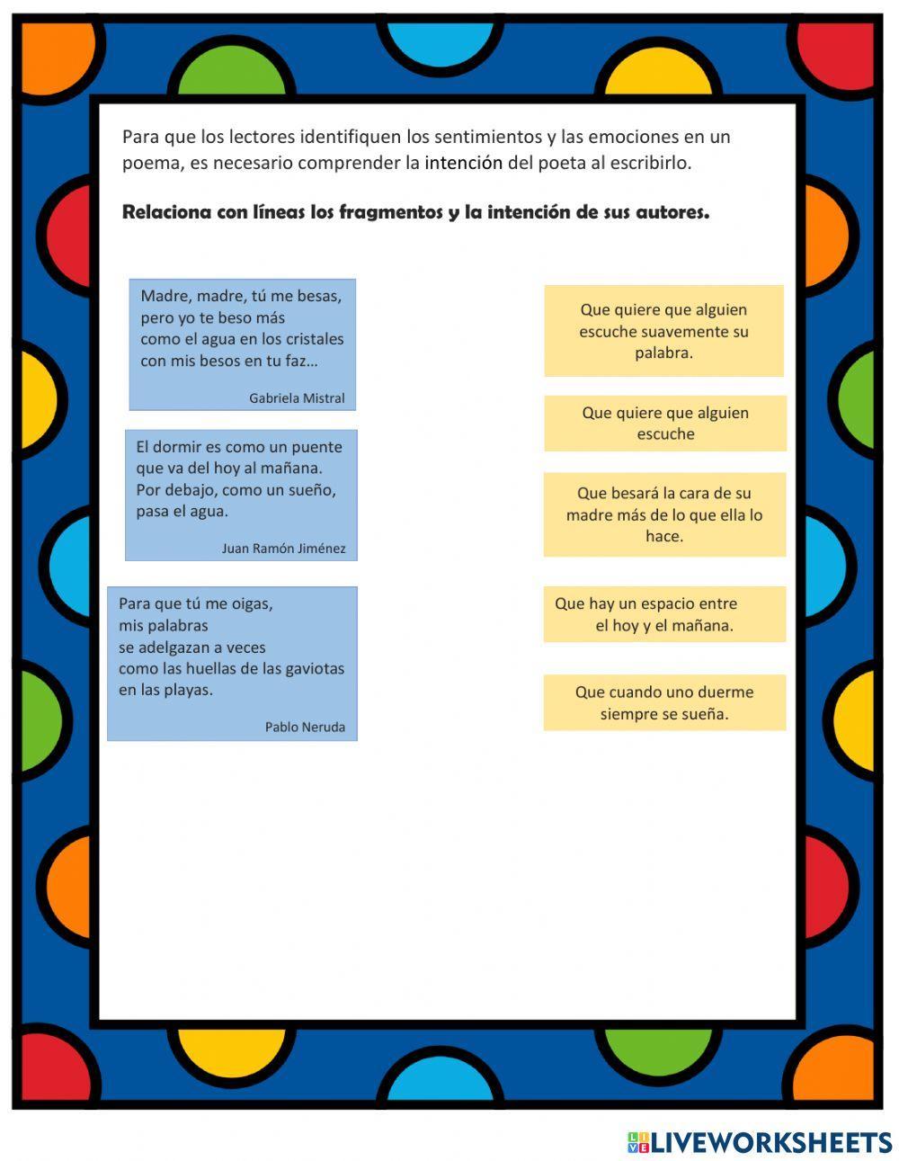 Sentimientos que evocan los poemas