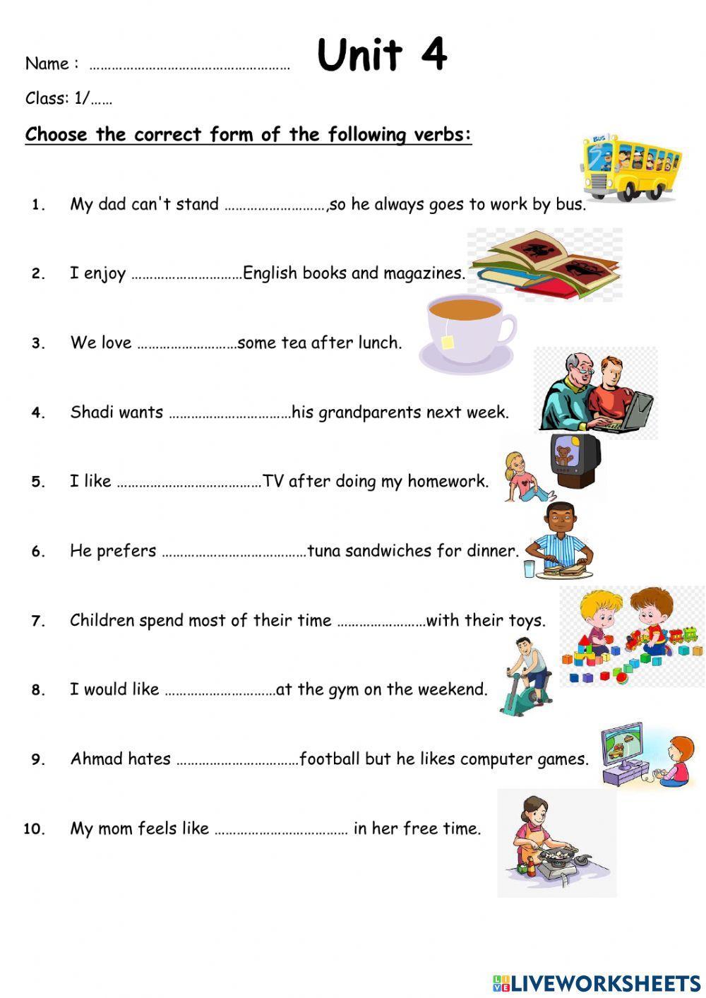 Gerund Or Infinitive Interactive Worksheet