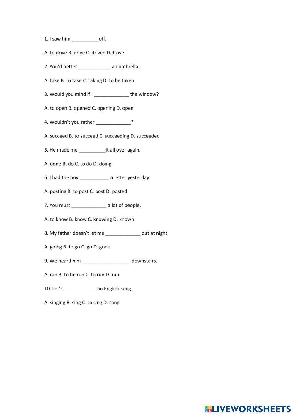 Bare infinitive vs Full infinitive