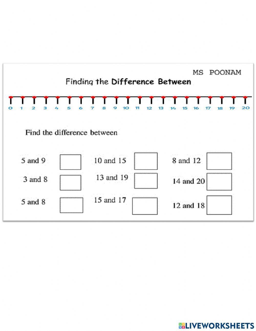 Find the difference between two numbers