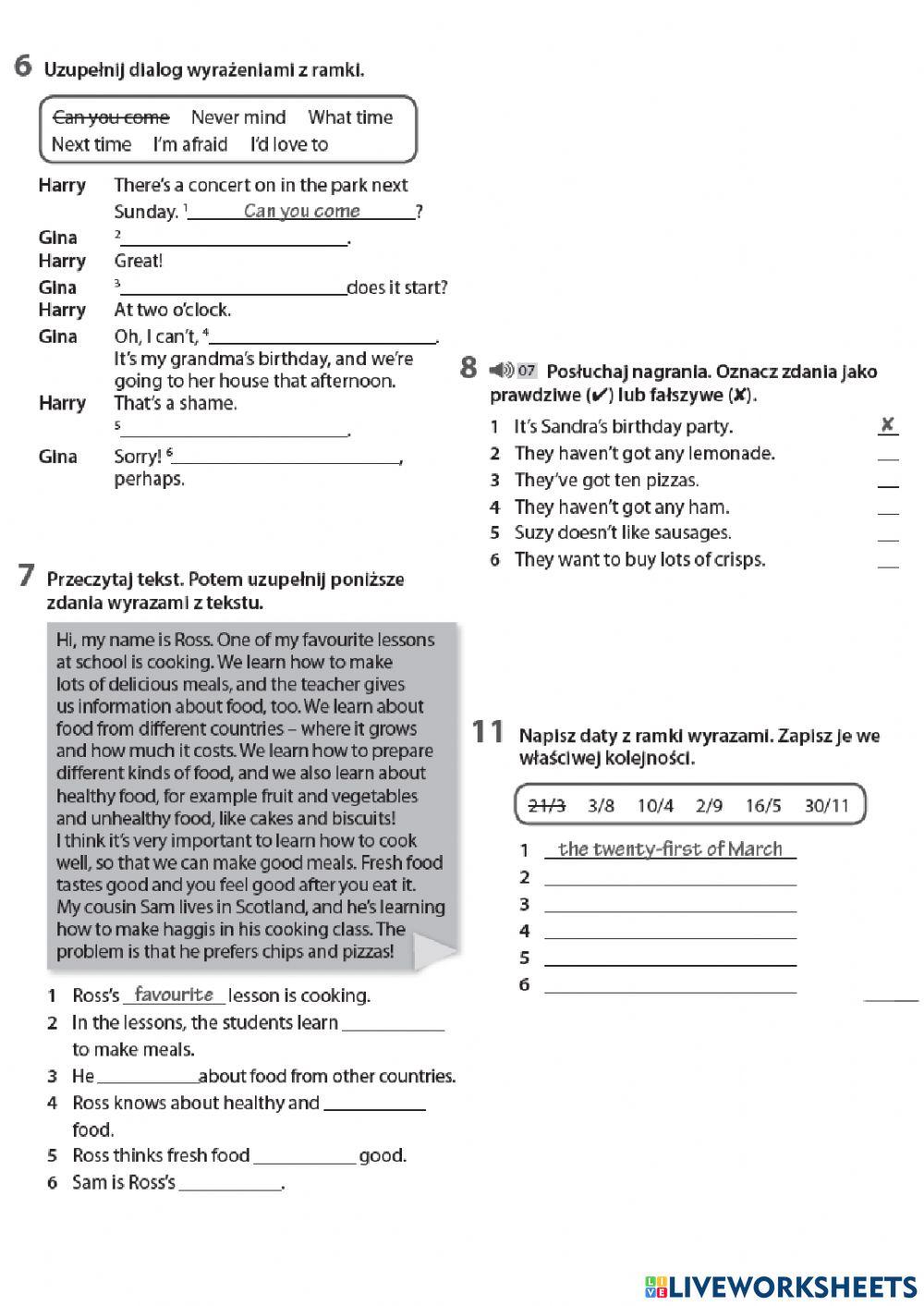 Steps plus 6 unit 4 test