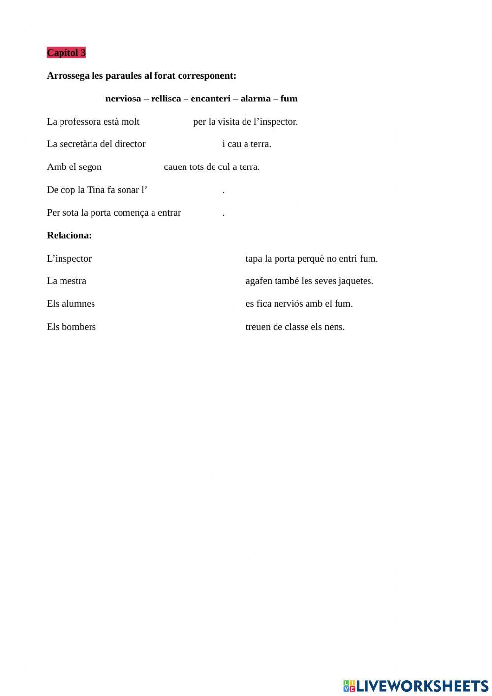 Comprensió lectora Tina superbruixa revoluciona la classe Cap.3