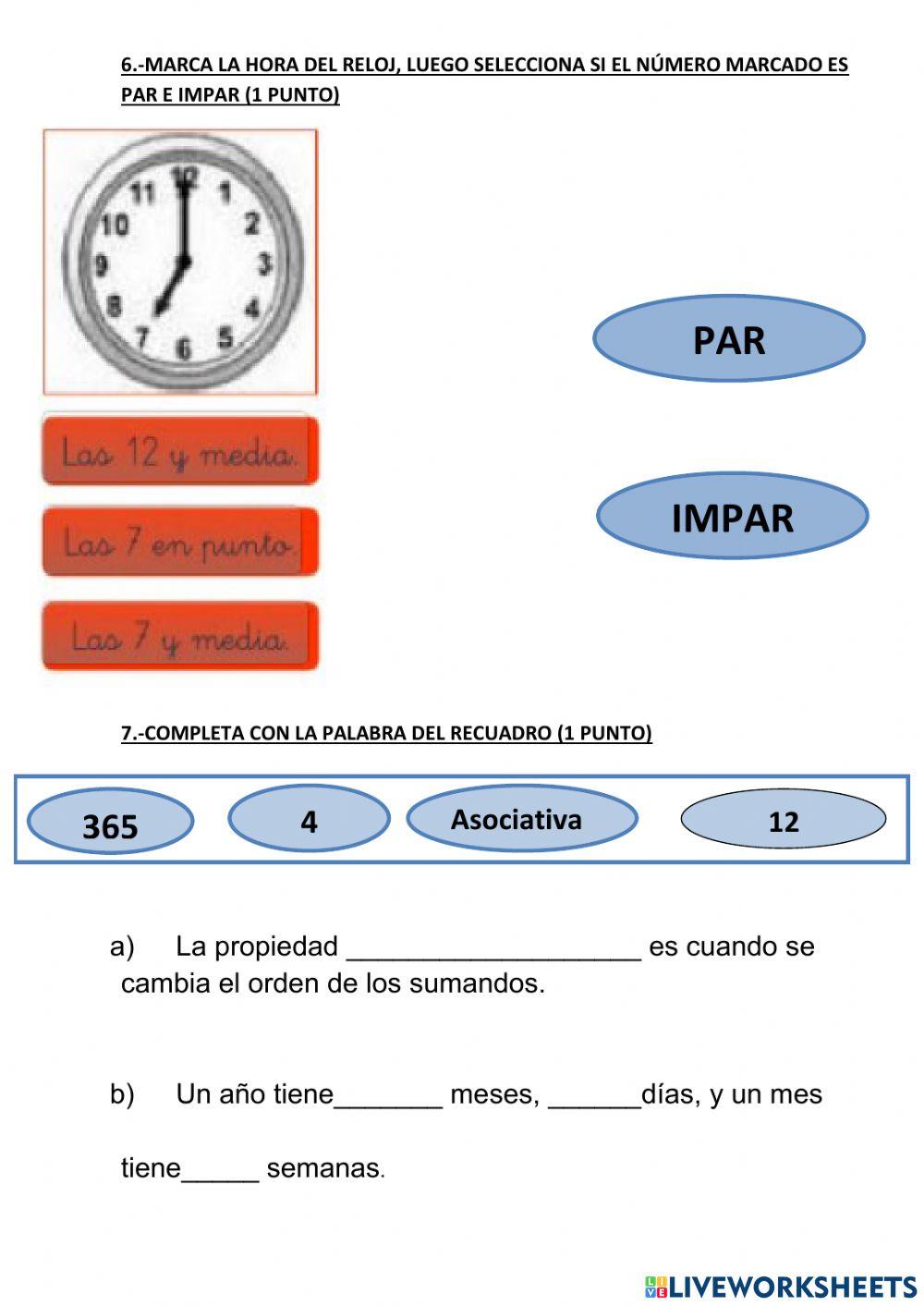 Examen de Matemáticas