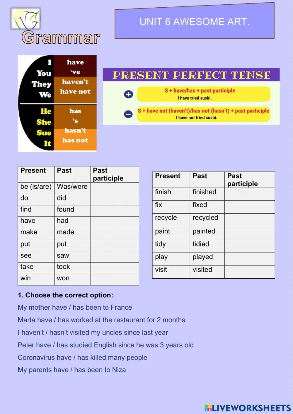 Awesome art unit 6 Grammar