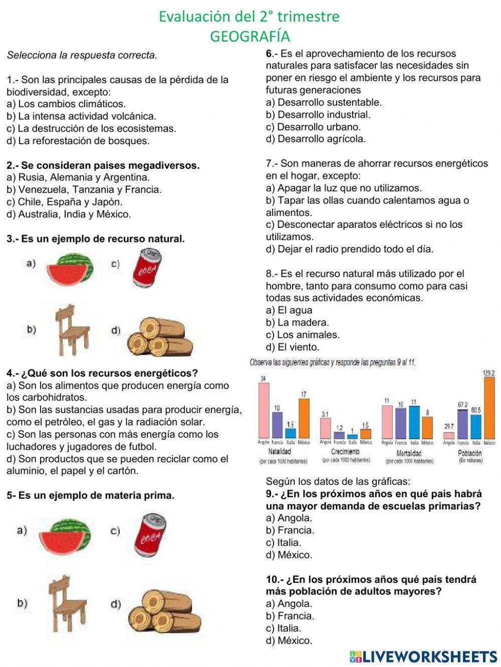 Evaluacion de geografía