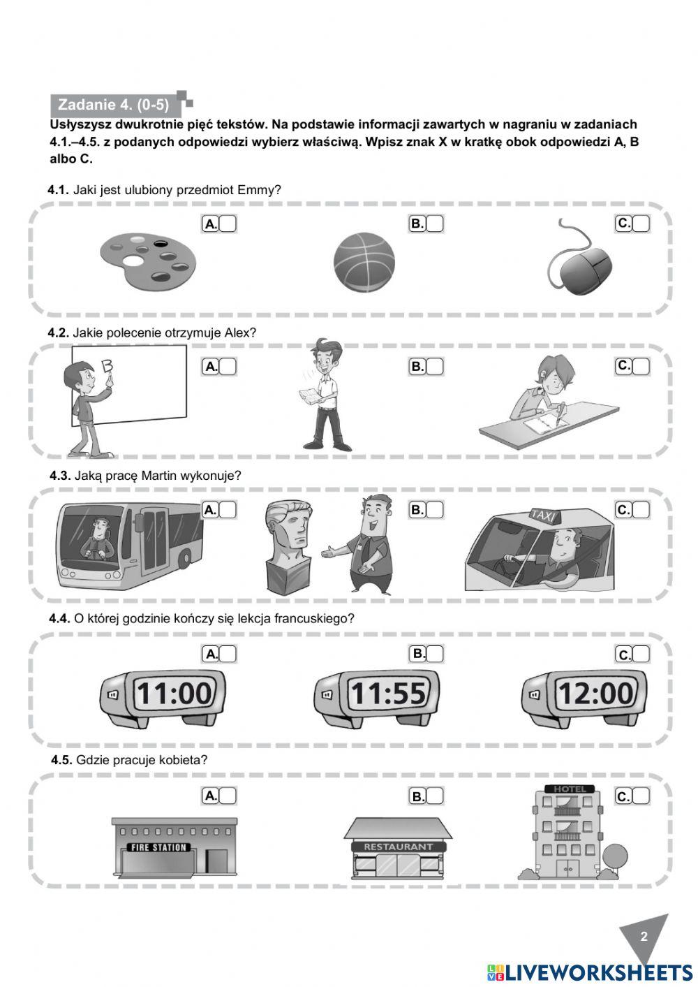 Team up 3UNIT 4 listening and reading test