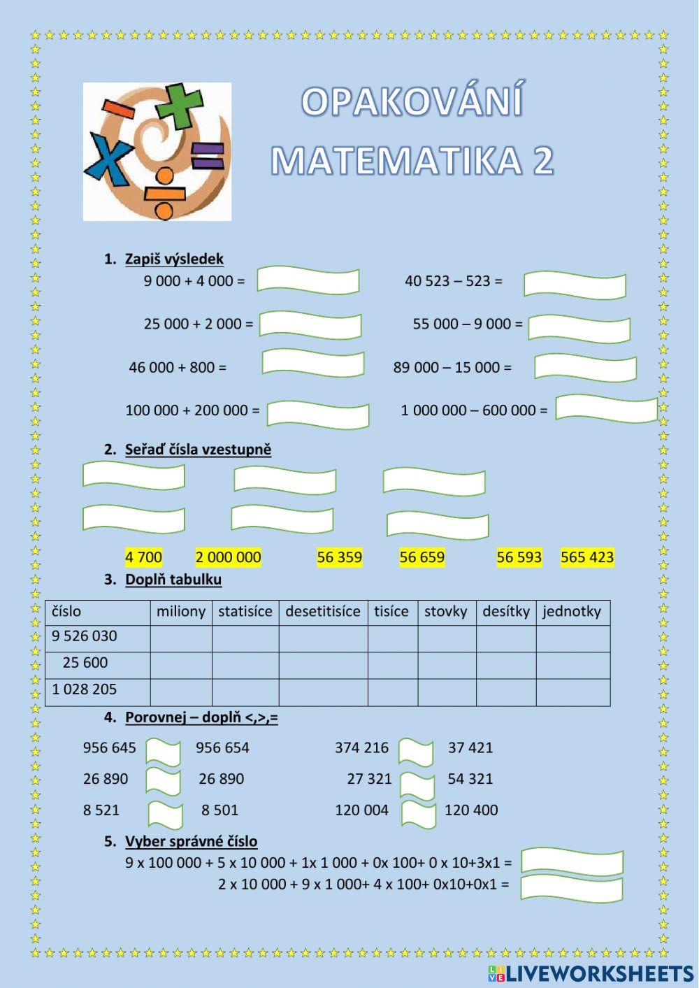 OPAKOVÁNÍ MATEMATIKA2