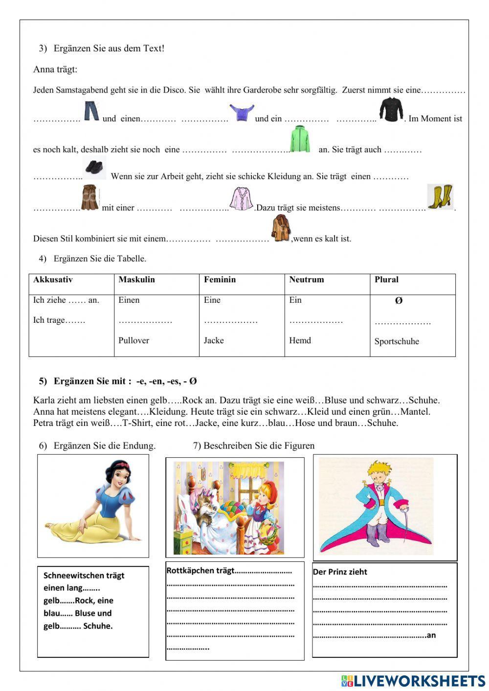 Klassenarbeit Zu Kleider Machen Leute 799975 | Kleider machen leute | zied | LiveWorksheets