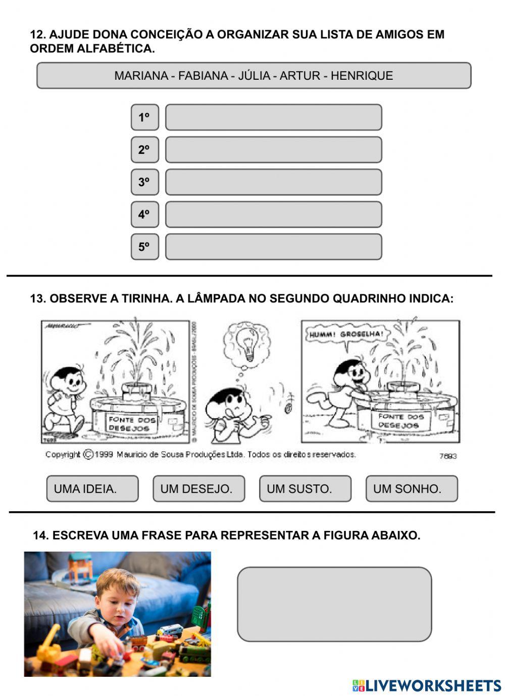 3º ANO - Atividade Diagnóstica - Português