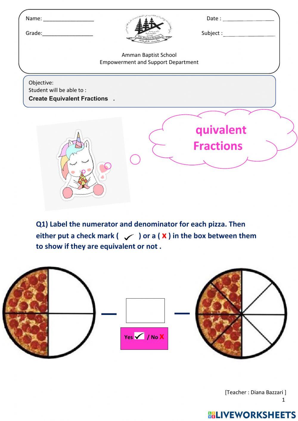 Equivalent Fractions