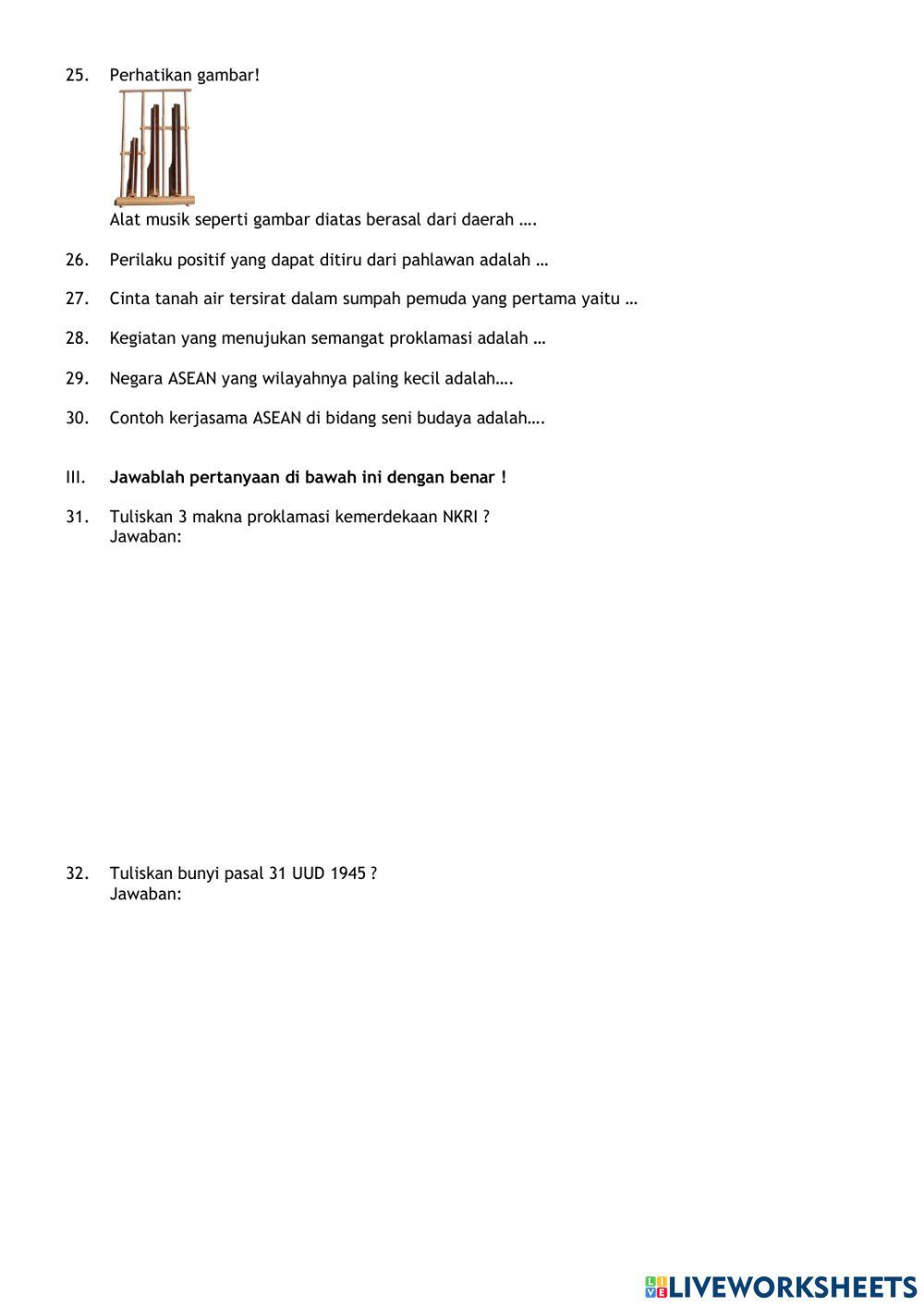 Latihan Soal PTS Genap IPS