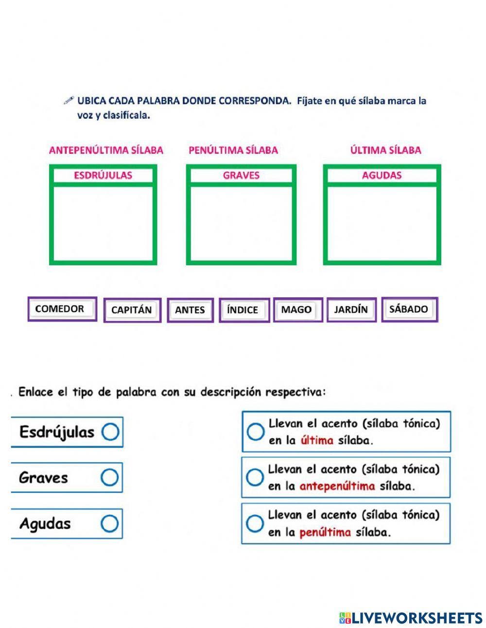 Acentuación de palabras