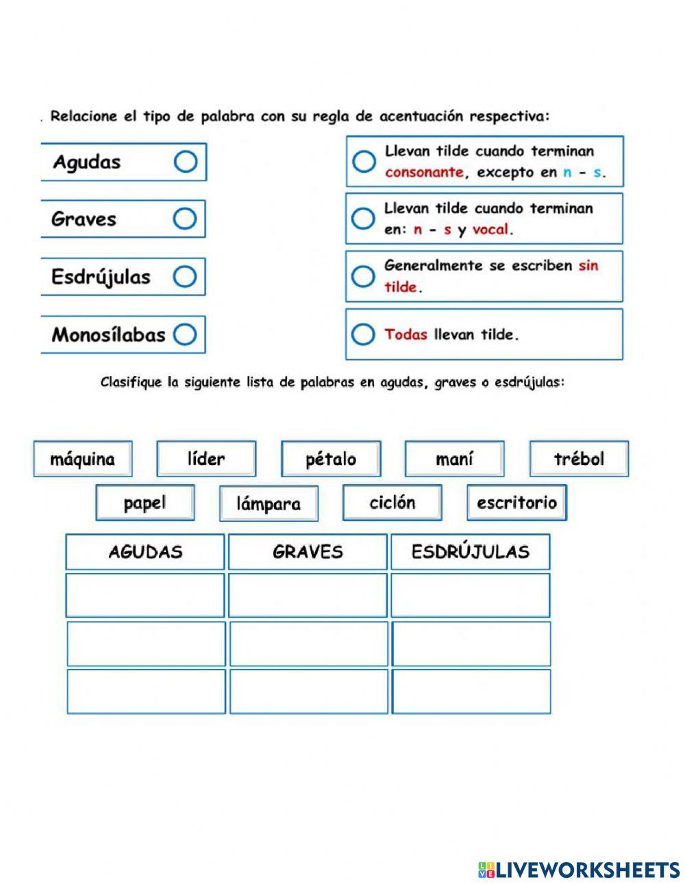 Acentuación de palabras