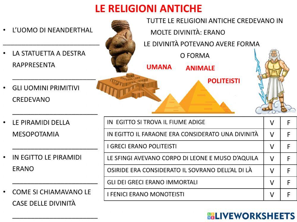 Le religioni antiche