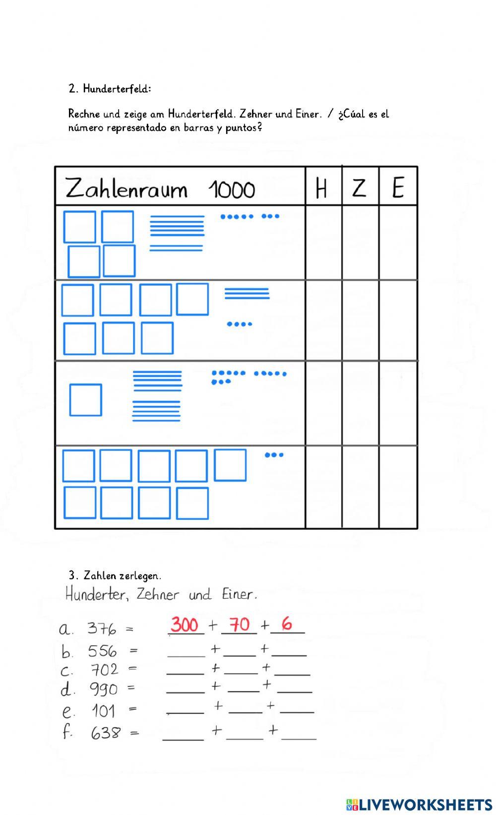 Mathearbeit - Klasse 2 (Dif.)