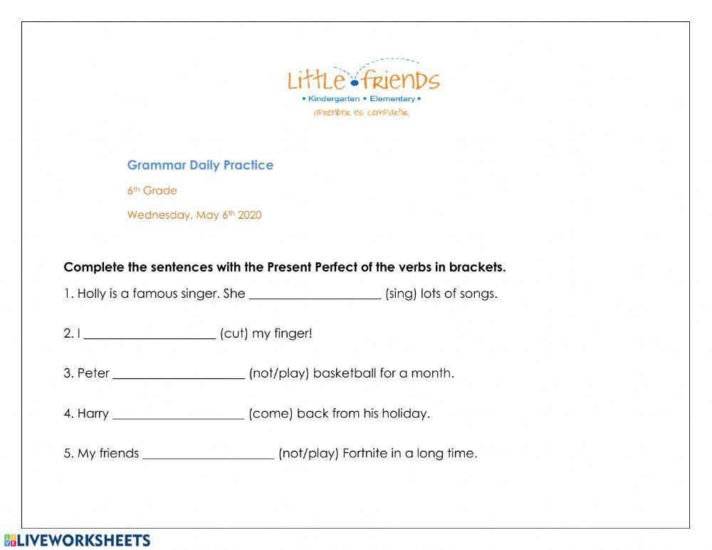 Grammar, Wednesday May 6th