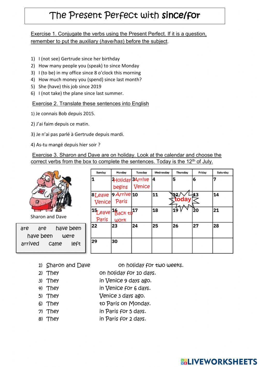 The Present Perfect with since-for