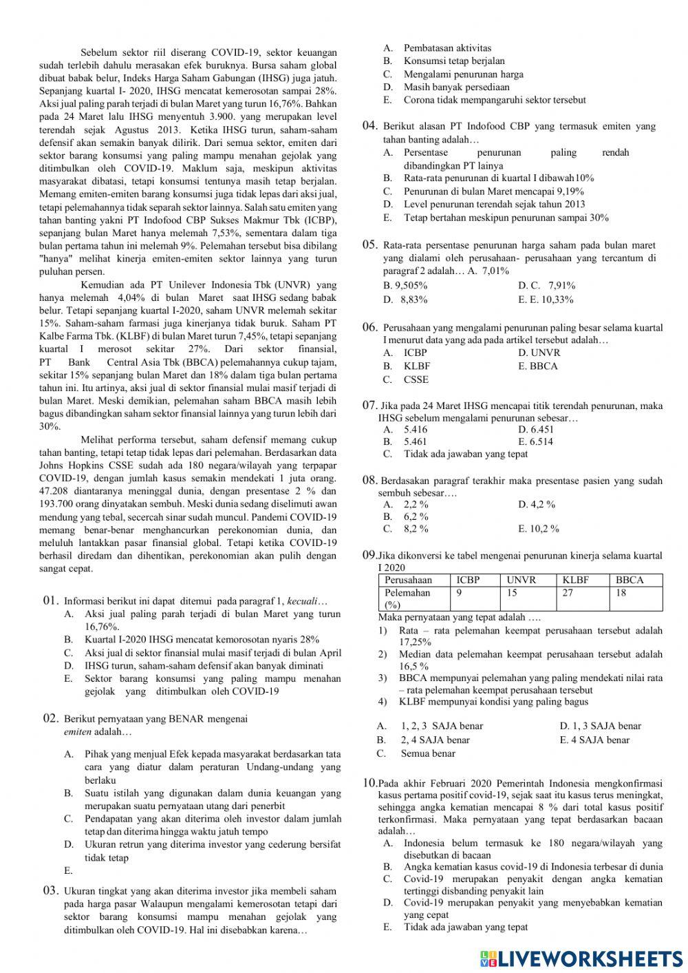Soal latihan PU mp cinere