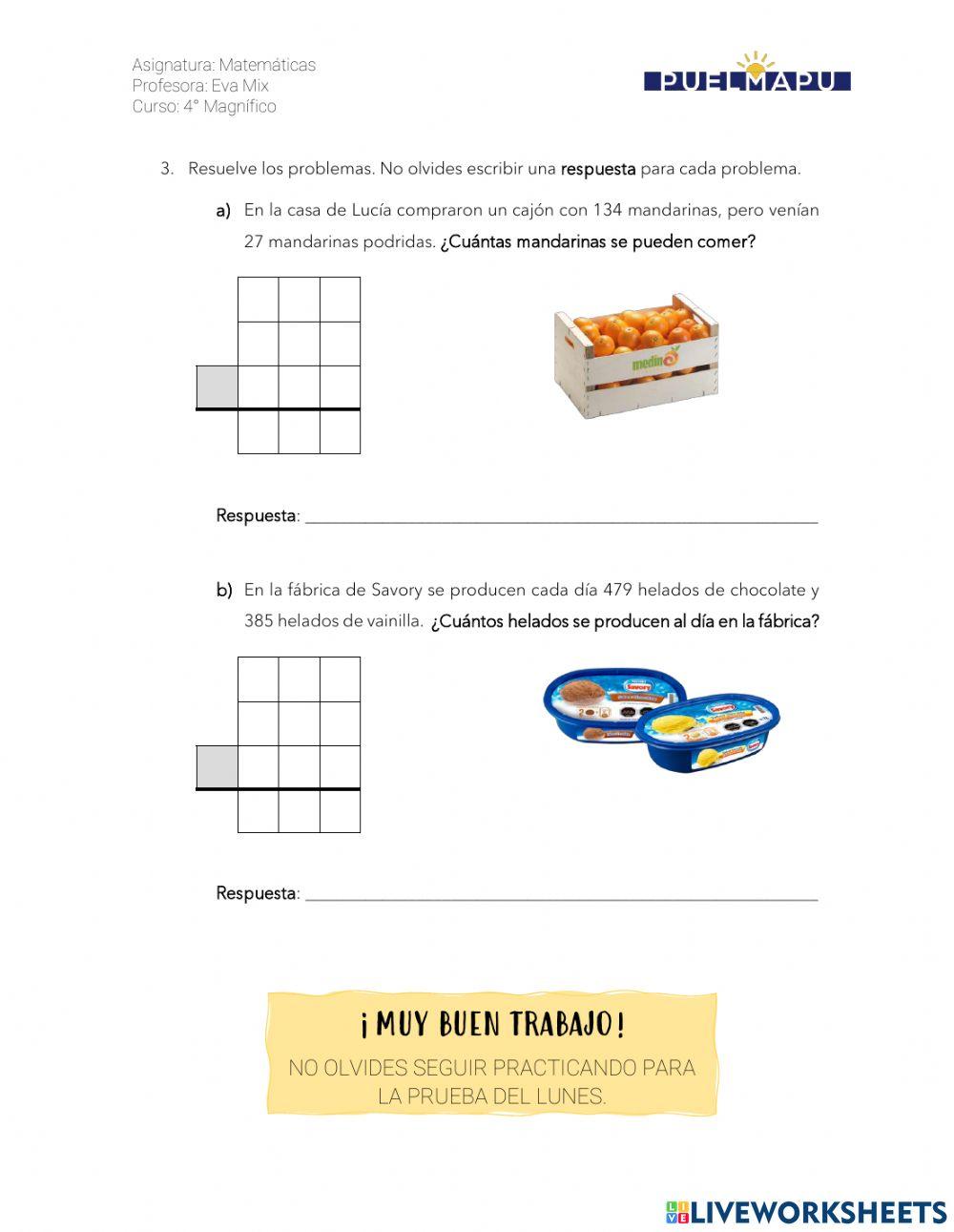 Repaso Adición y sustracción