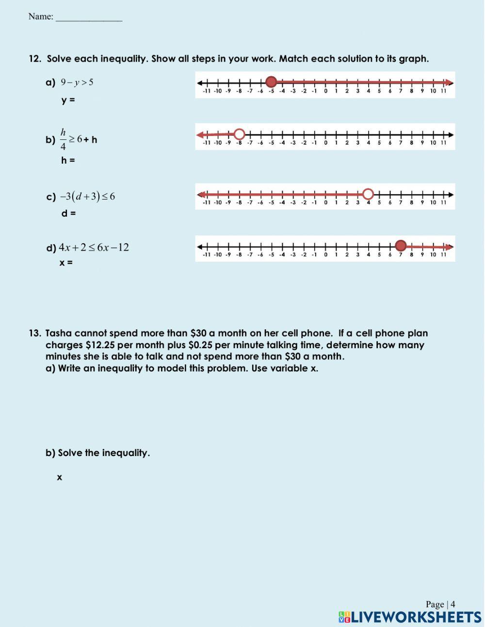Equations and Inequalities