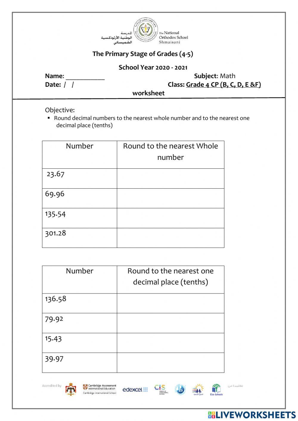 Rounding decimals