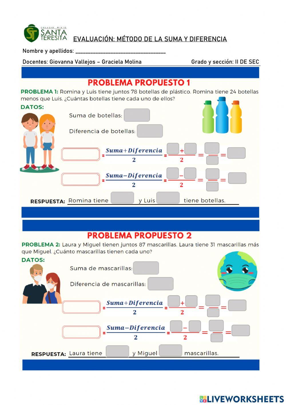 Método de la suma y diferencia