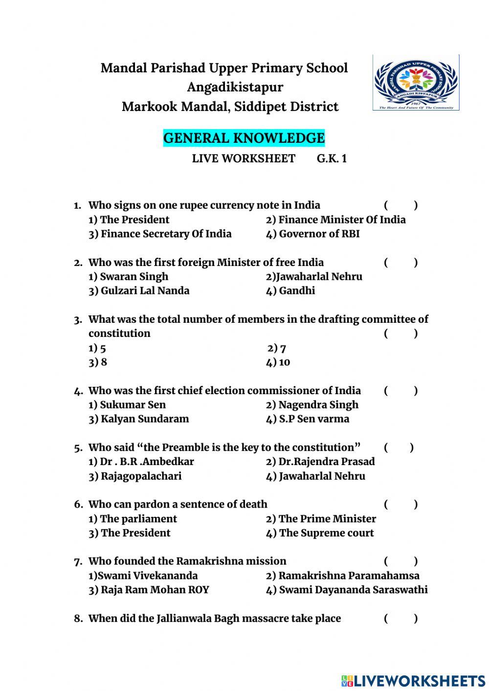 General Knowledge questions