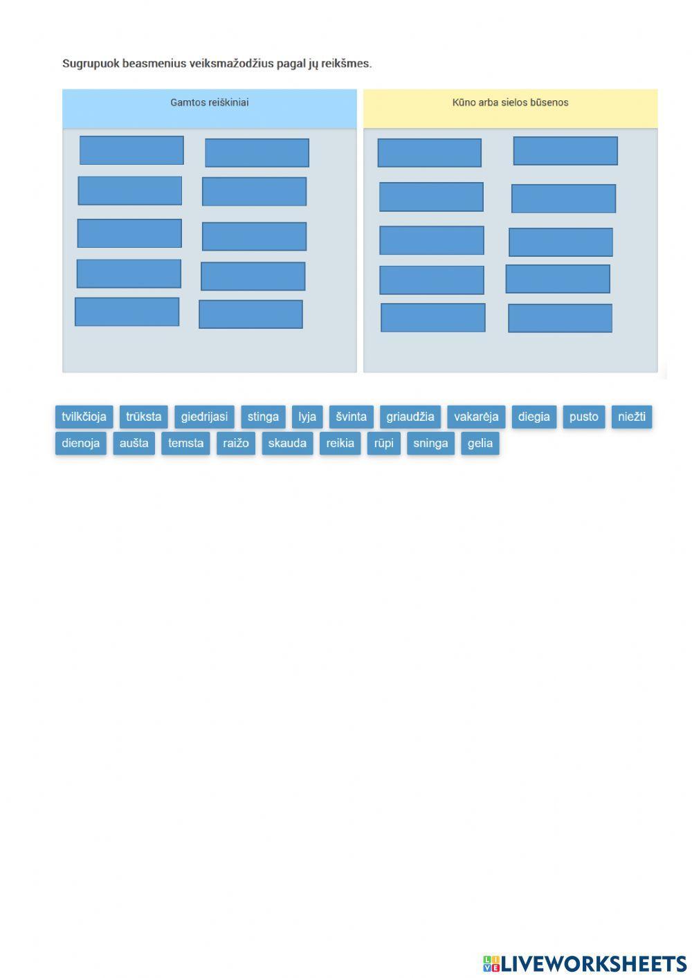 Sangrąžiniai ir beasmeniai veiksmažodžiai