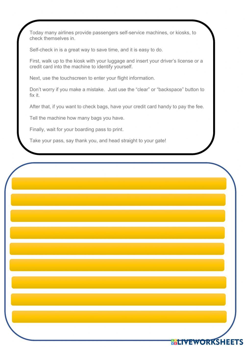 Describing a Process